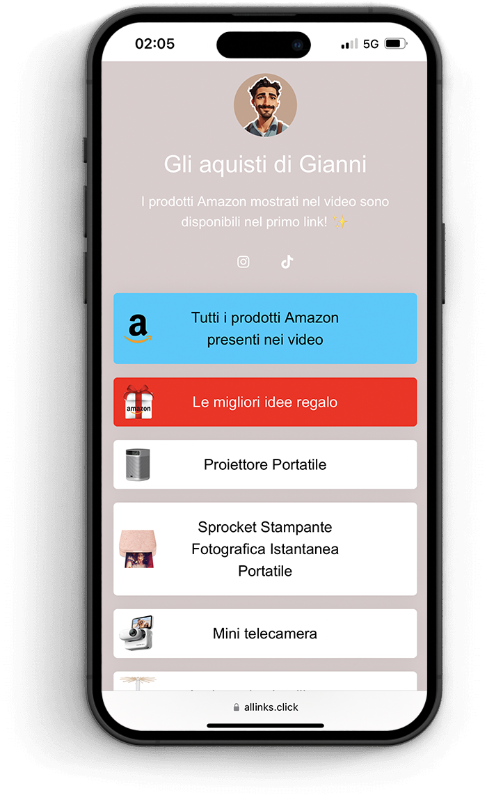 Lien en bio avec Allinks