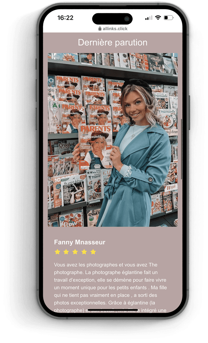 Lien en bio avec Allinks