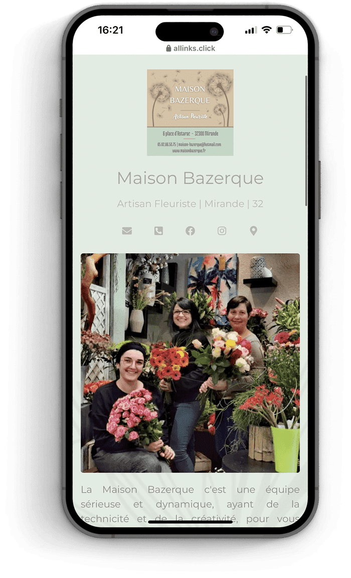 Lien en bio avec Allinks