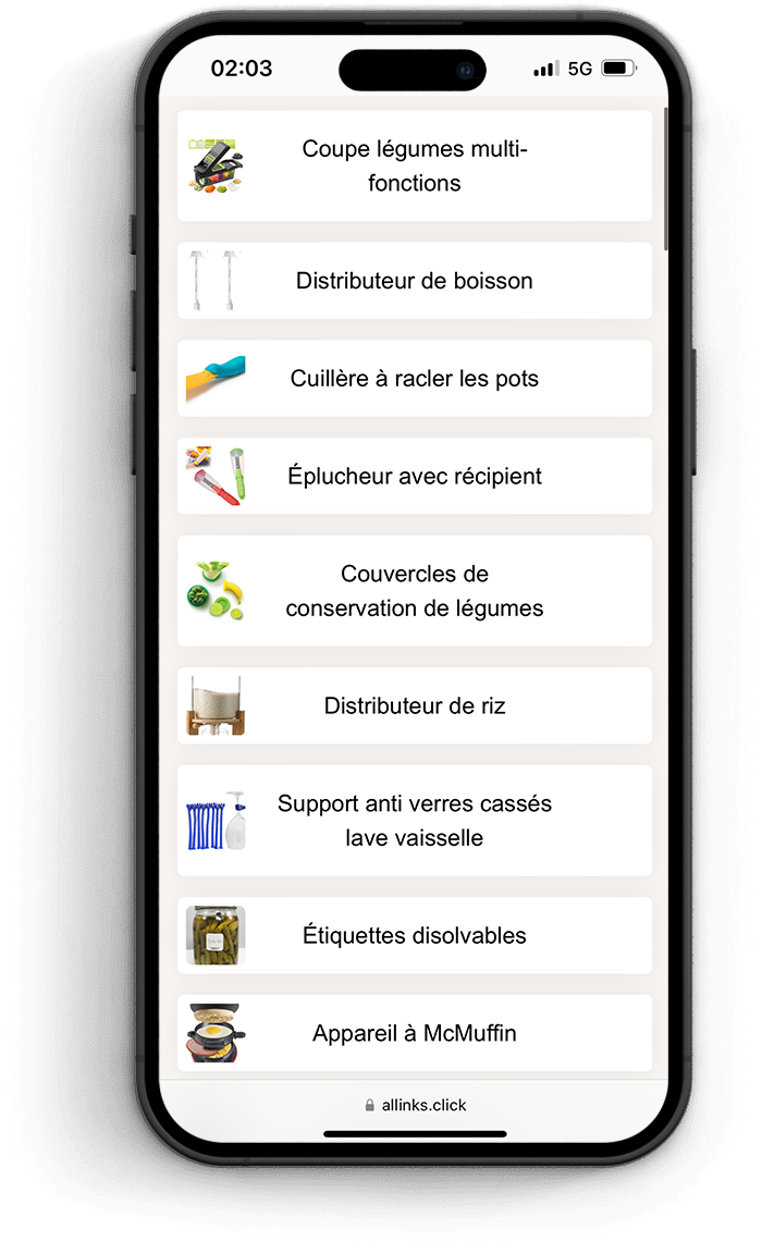 Lien en bio avec Allinks