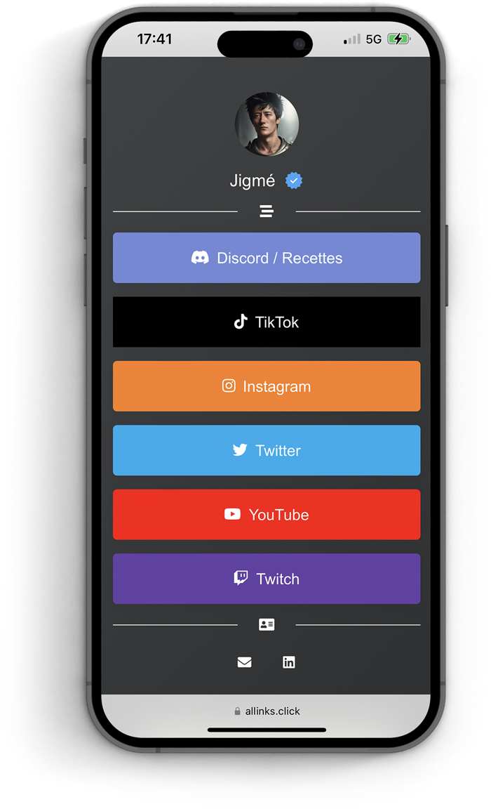 Lien en bio avec Allinks