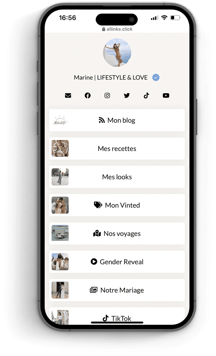 Lien en bio avec Allinks