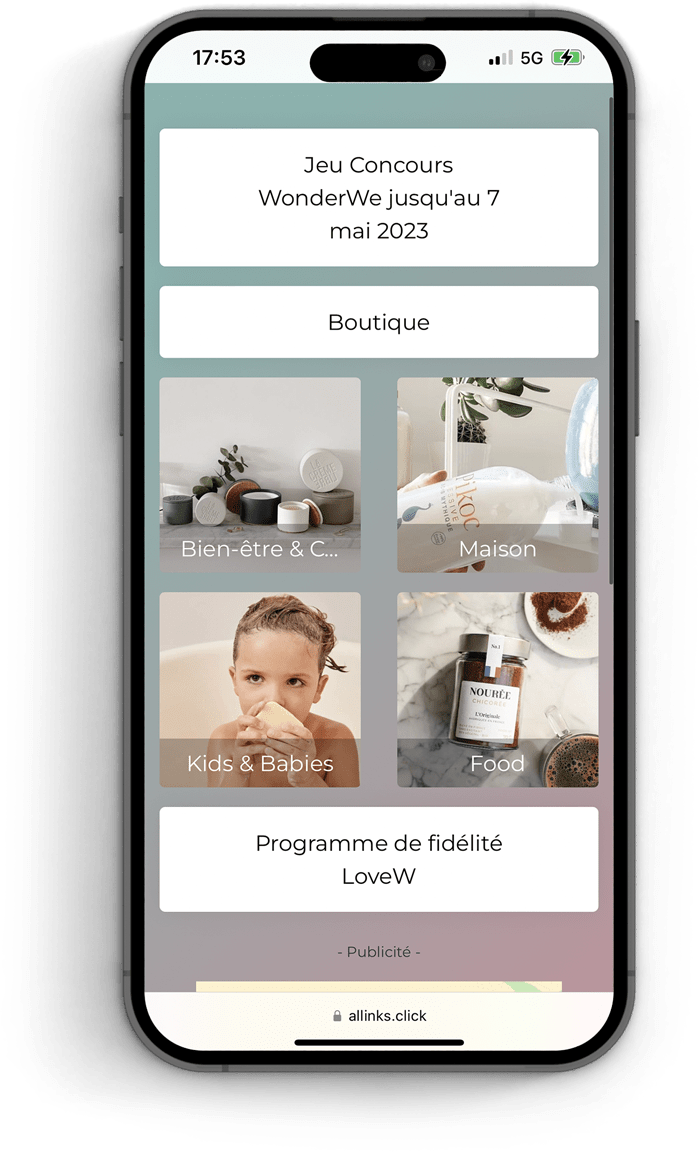 Lien en bio avec Allinks