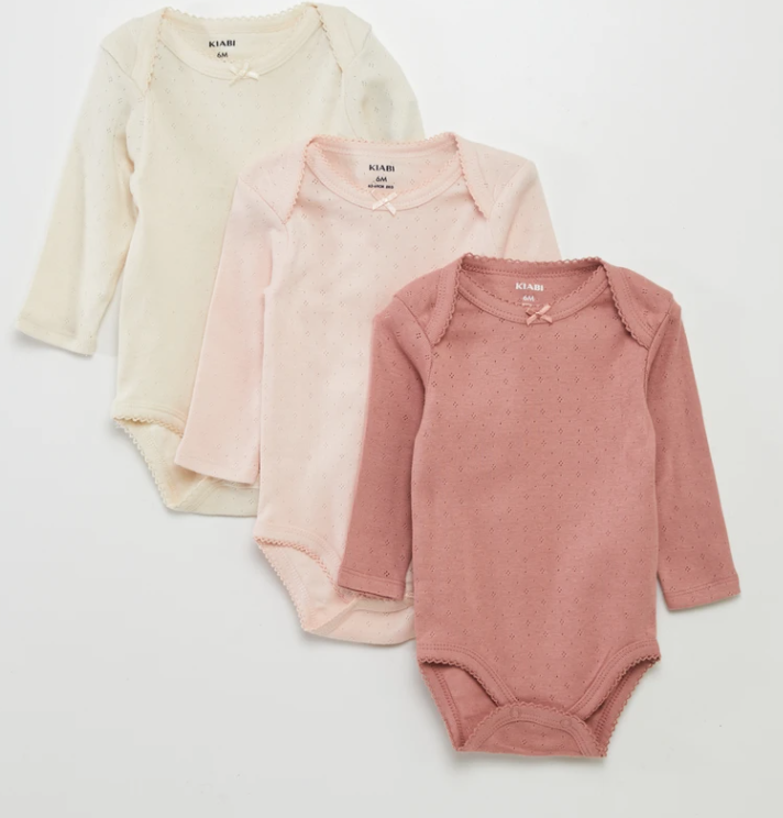 lot de 3 bodies manches longues kiabi