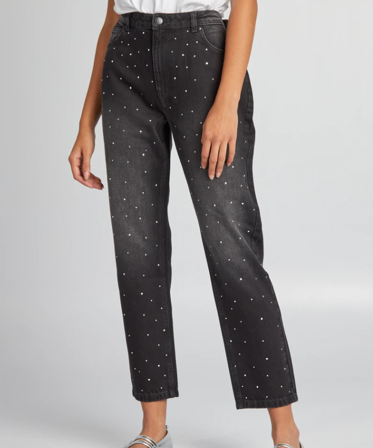 jean noir strass kiabi