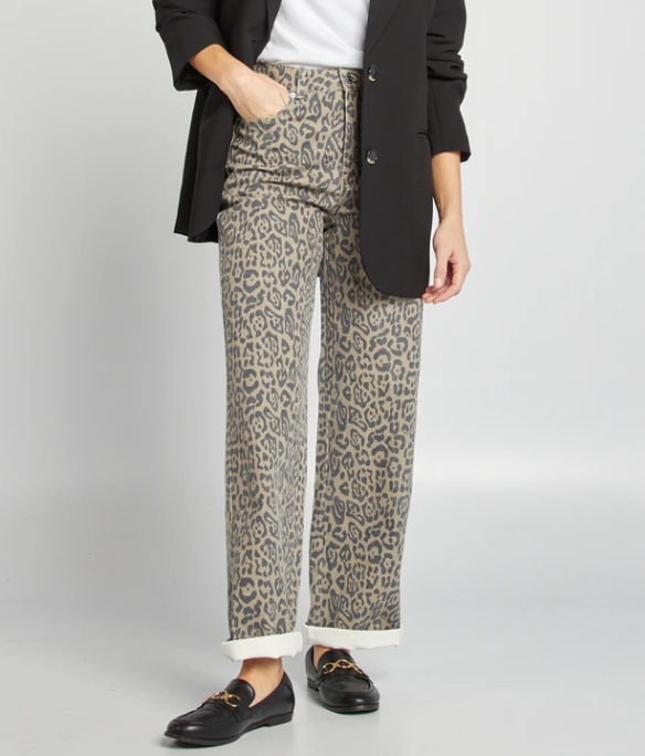 pantalon jean leopard kiabi