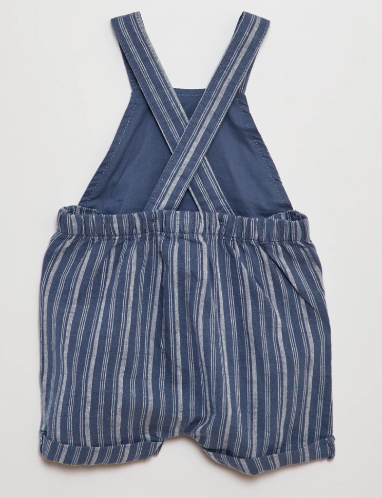 salopette short rayée bleu kiabi