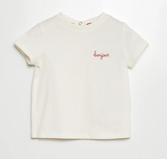 t shirt blanc bonjour kiabi